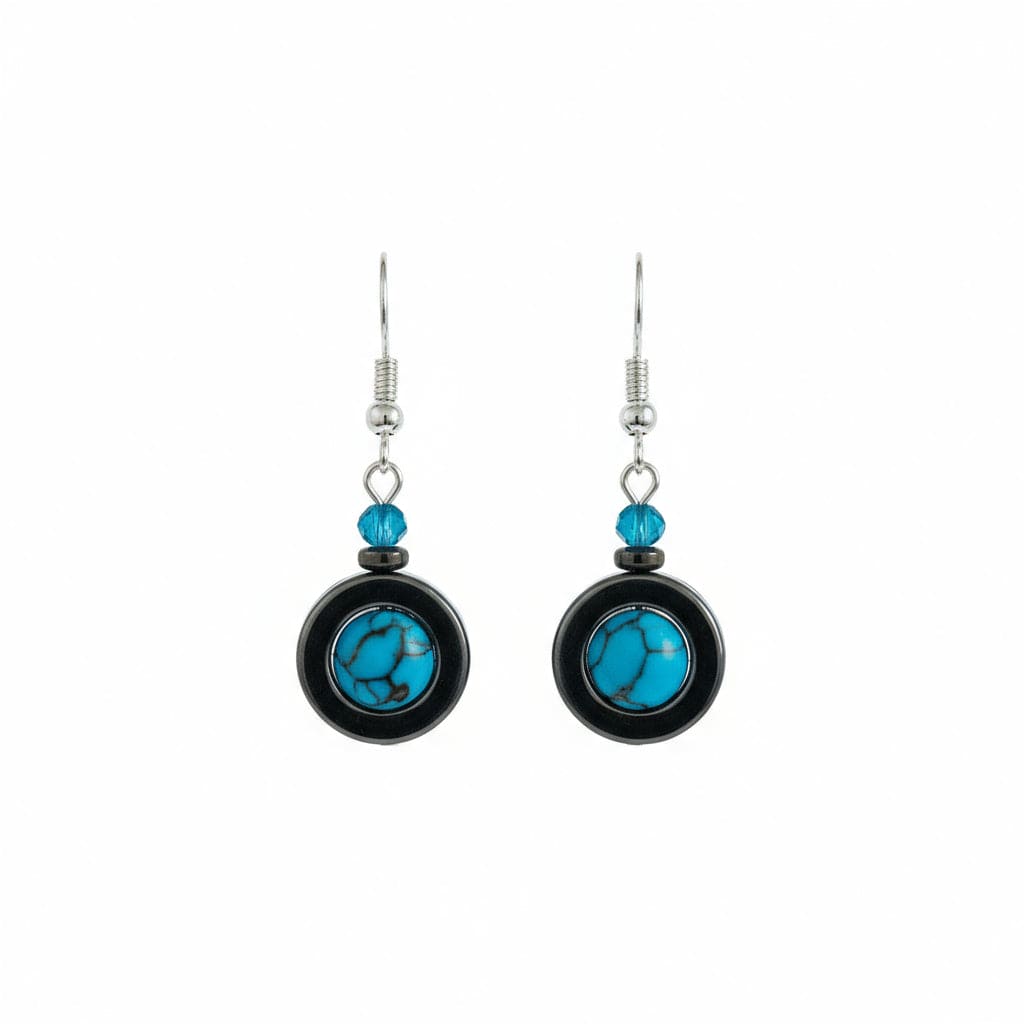 Aurora Design Earrings - Marbled Blue Donut