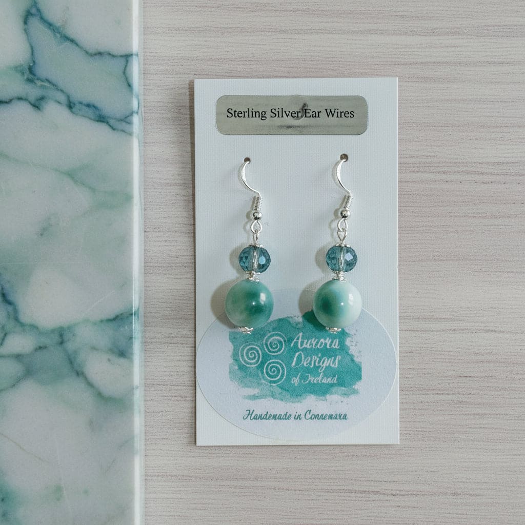Aurora Design Earrings - Marbled Green