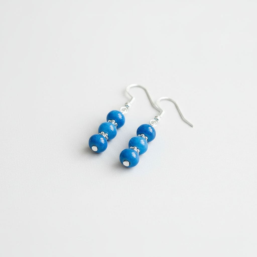 Aurora Design Earrings - Triple Stone Blue