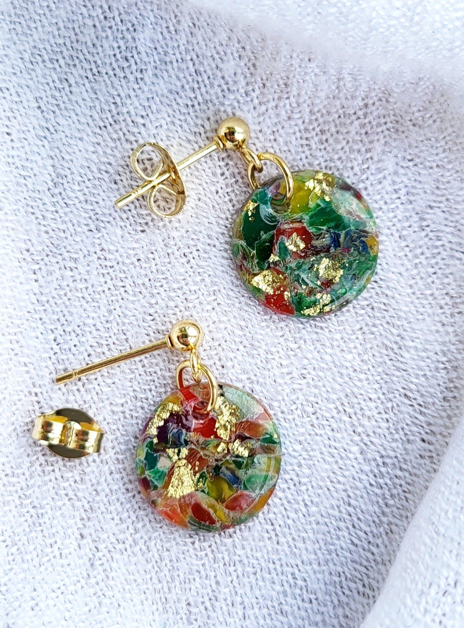 Dúil Dainty Dangle Earrings - Marble Colourburst