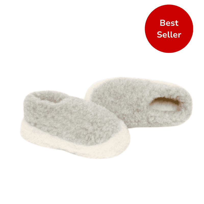 Wool slippers Light grey