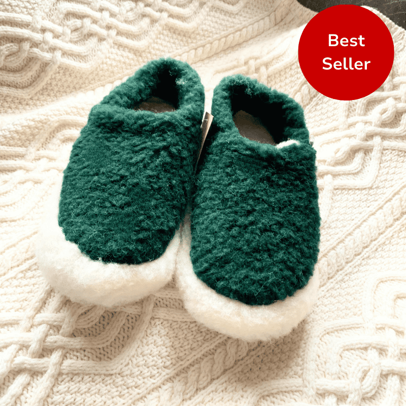 Wool slippers Forest Green