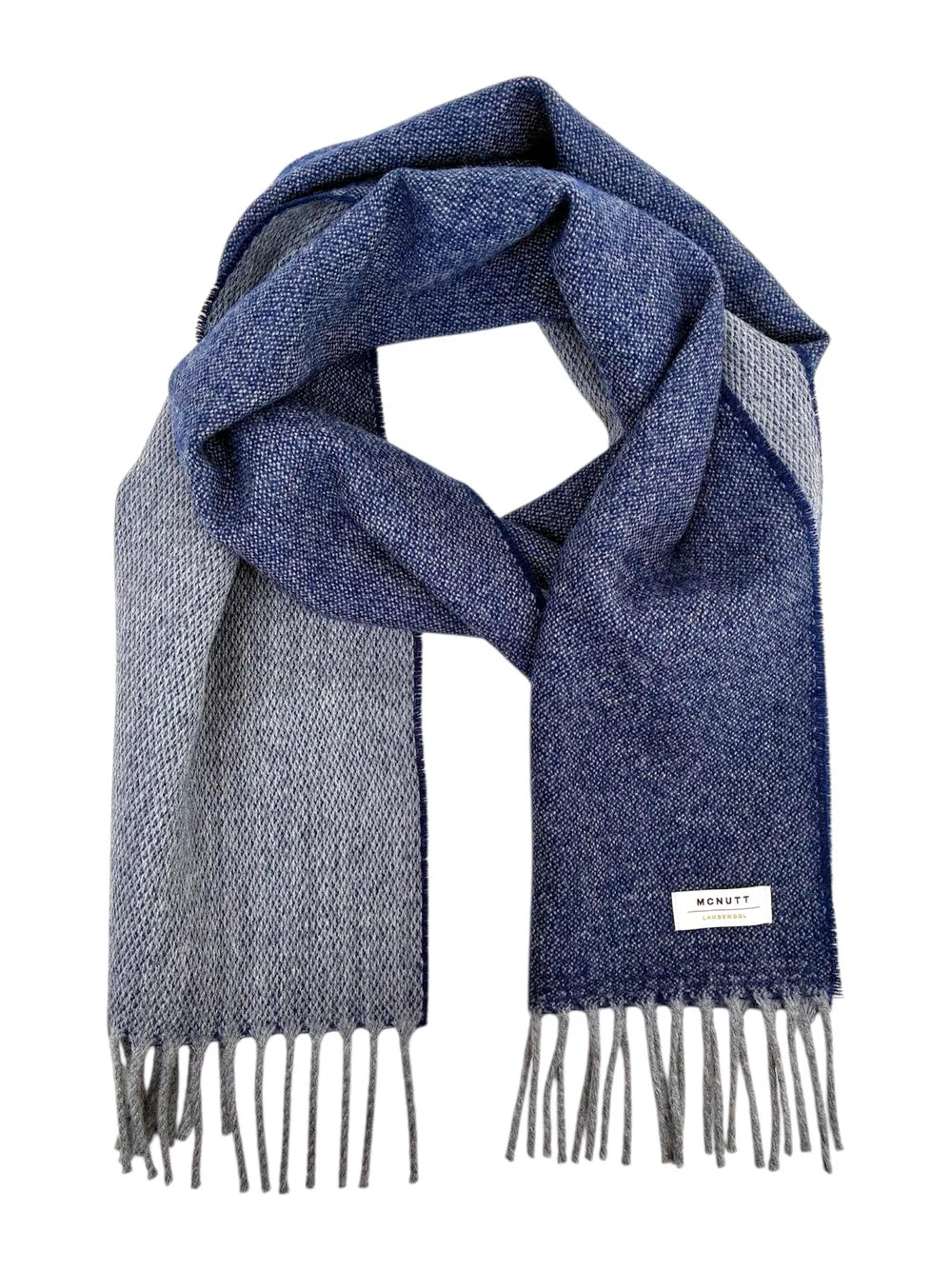 Lambswool Scarf - Grey and Navy Reversable