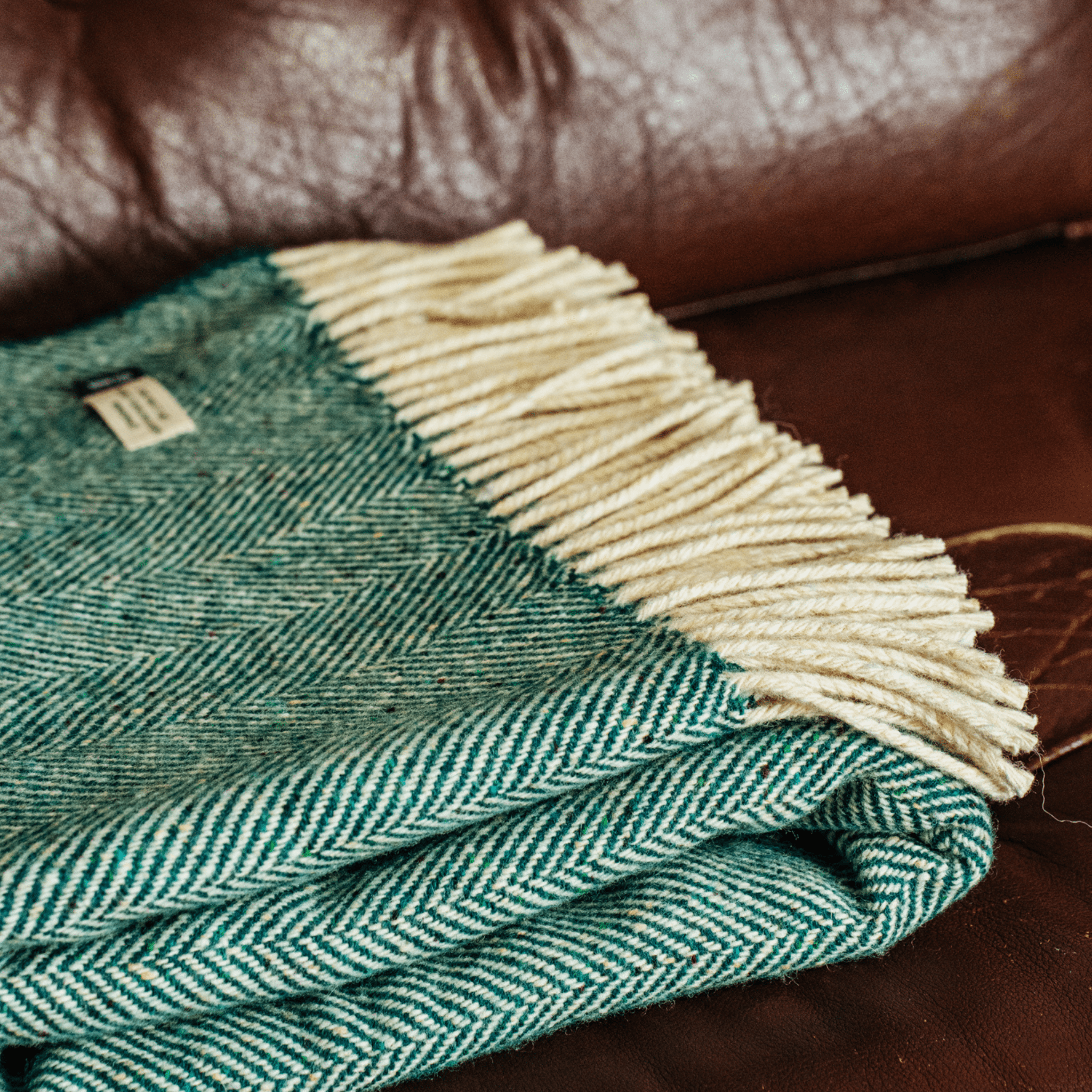 Connemara Sheep & Wool Centre Connemara Handloomed Merino Wool Blanket - Marine