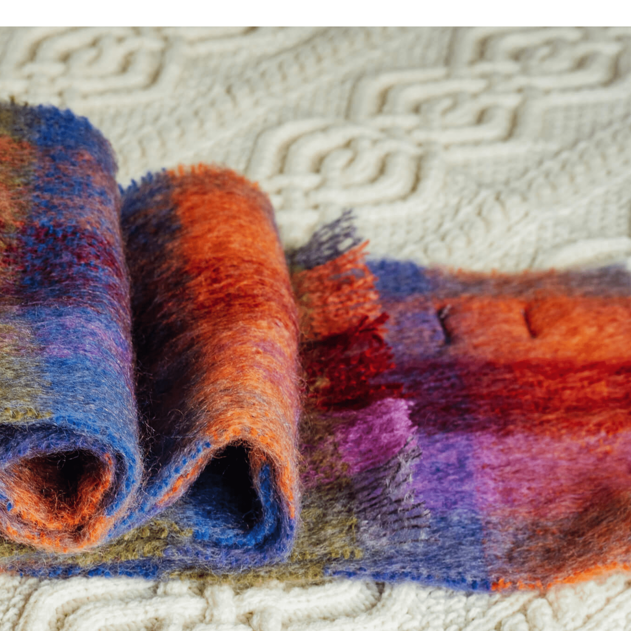 Connemara Sheep & Wool Centre Donegal Design Mohair Scarf in Multicolours