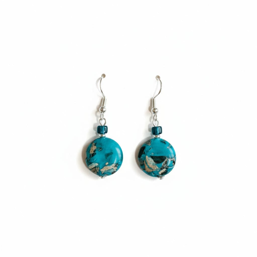 Aurora Design Earrings - Mosaic Stone, Blue