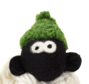 Erin Knitwear Green Knitted Sheep Collectable with Bobble Hat