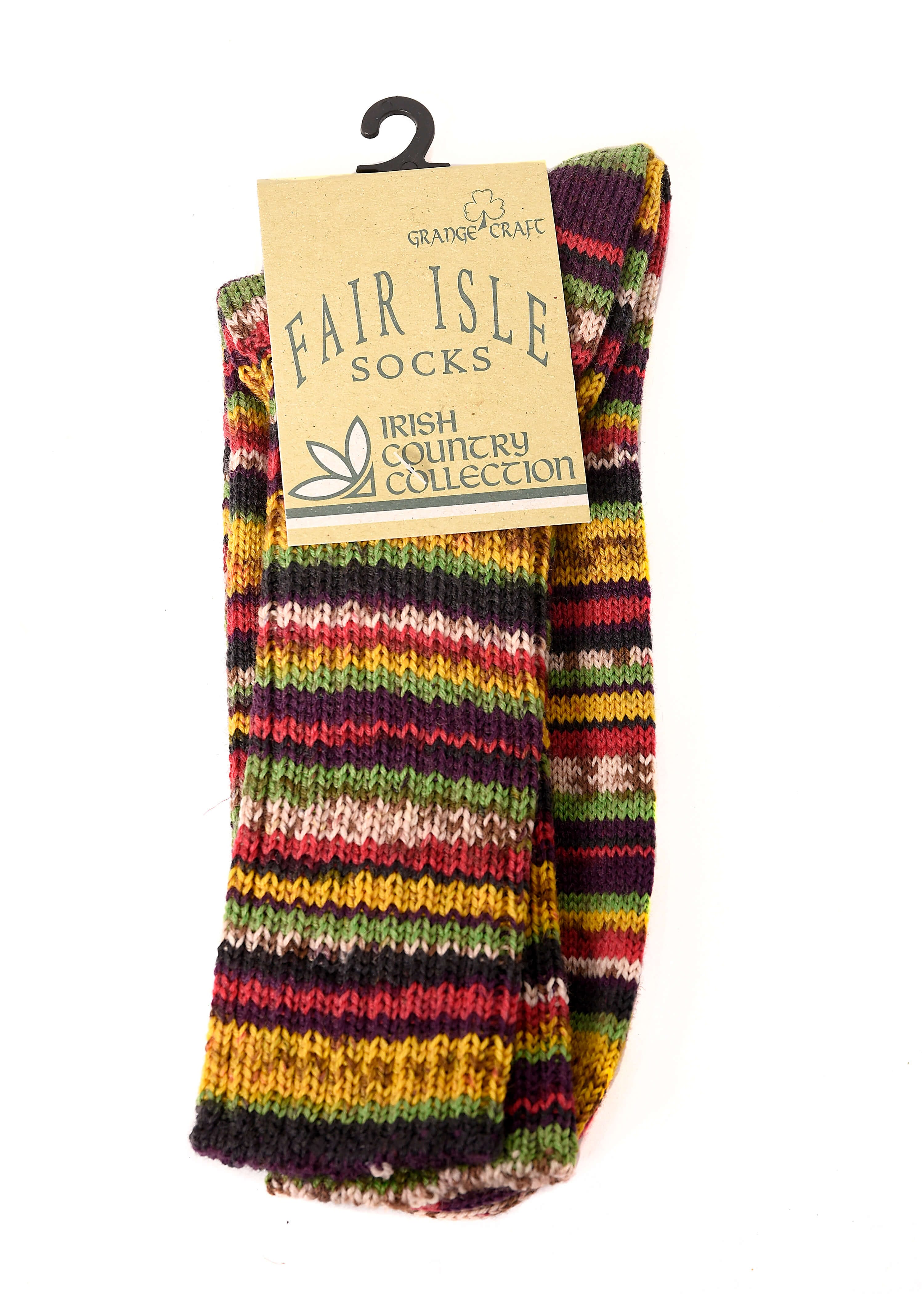 Stripe Fair Isle Walking Socks Mens