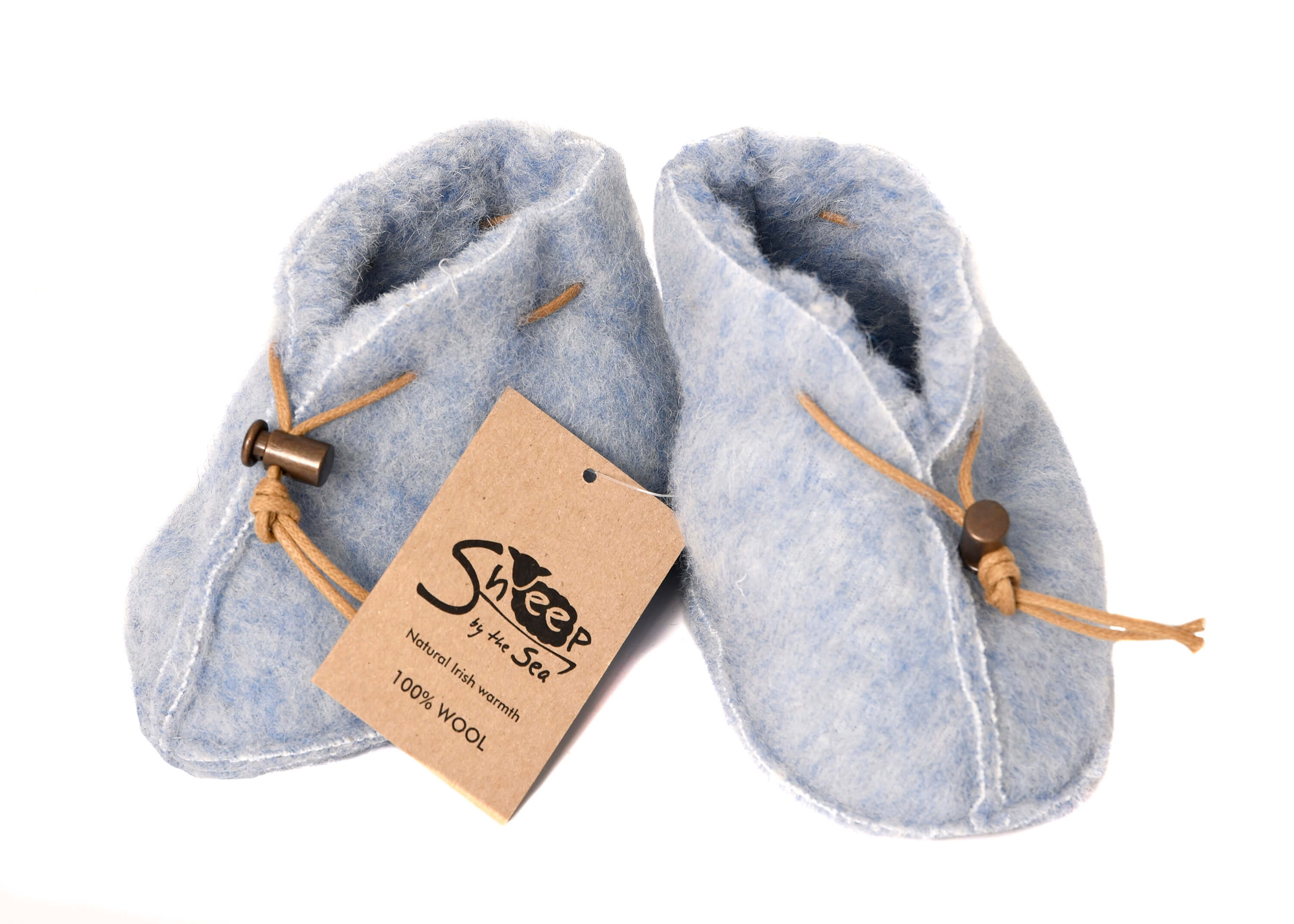 Wool Baby Slippers - Blue