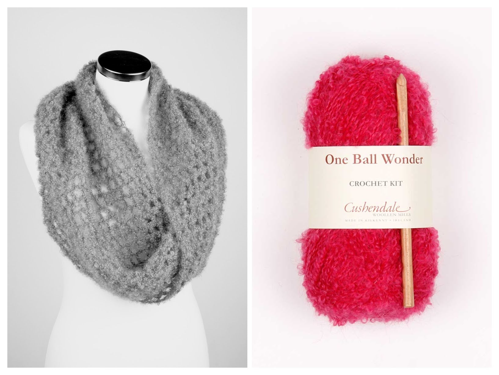 Cushendale Mohair Snood Crochet Kit - Raspberry – Connemara Sheep