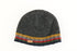 Rib Pullon Hat - Charcoal with Multicoloured Stripe