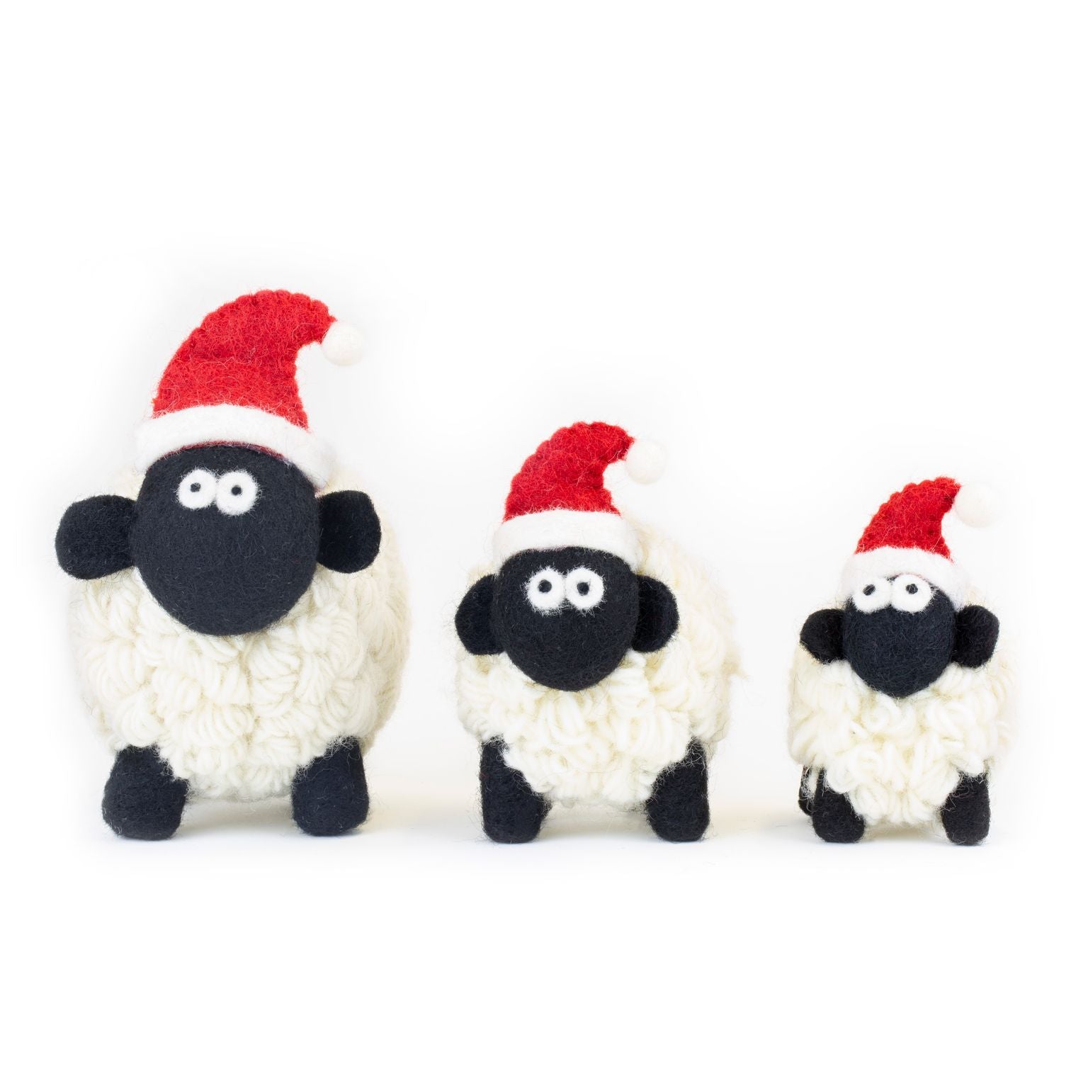 Knitted Sheep Collectable with Santa hat