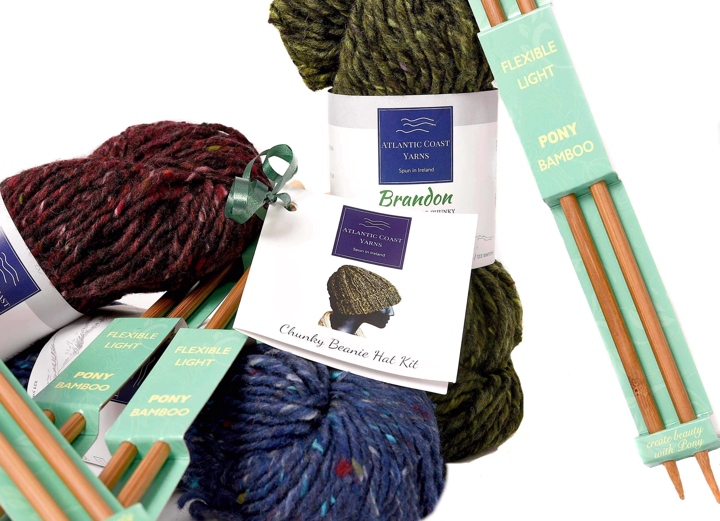 Atlantic Coast Yarns Chunky Atlantic Fishermans Beanie Kit (Unisex) - Navy