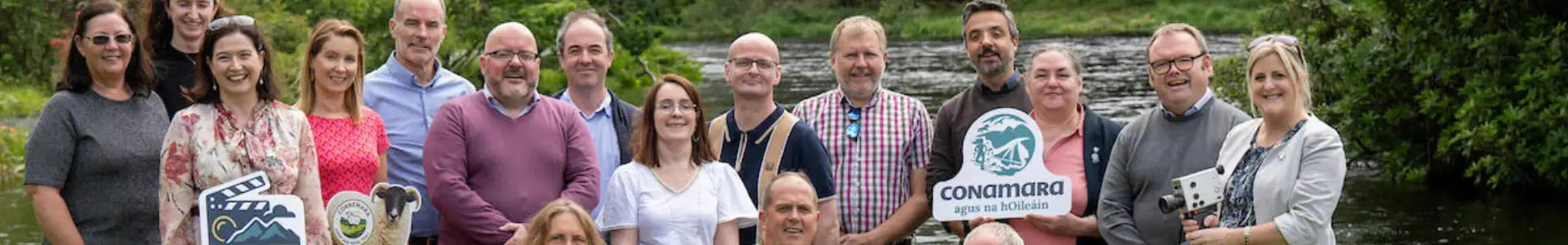 A group of people involved in the Connemara Sheep Trail
