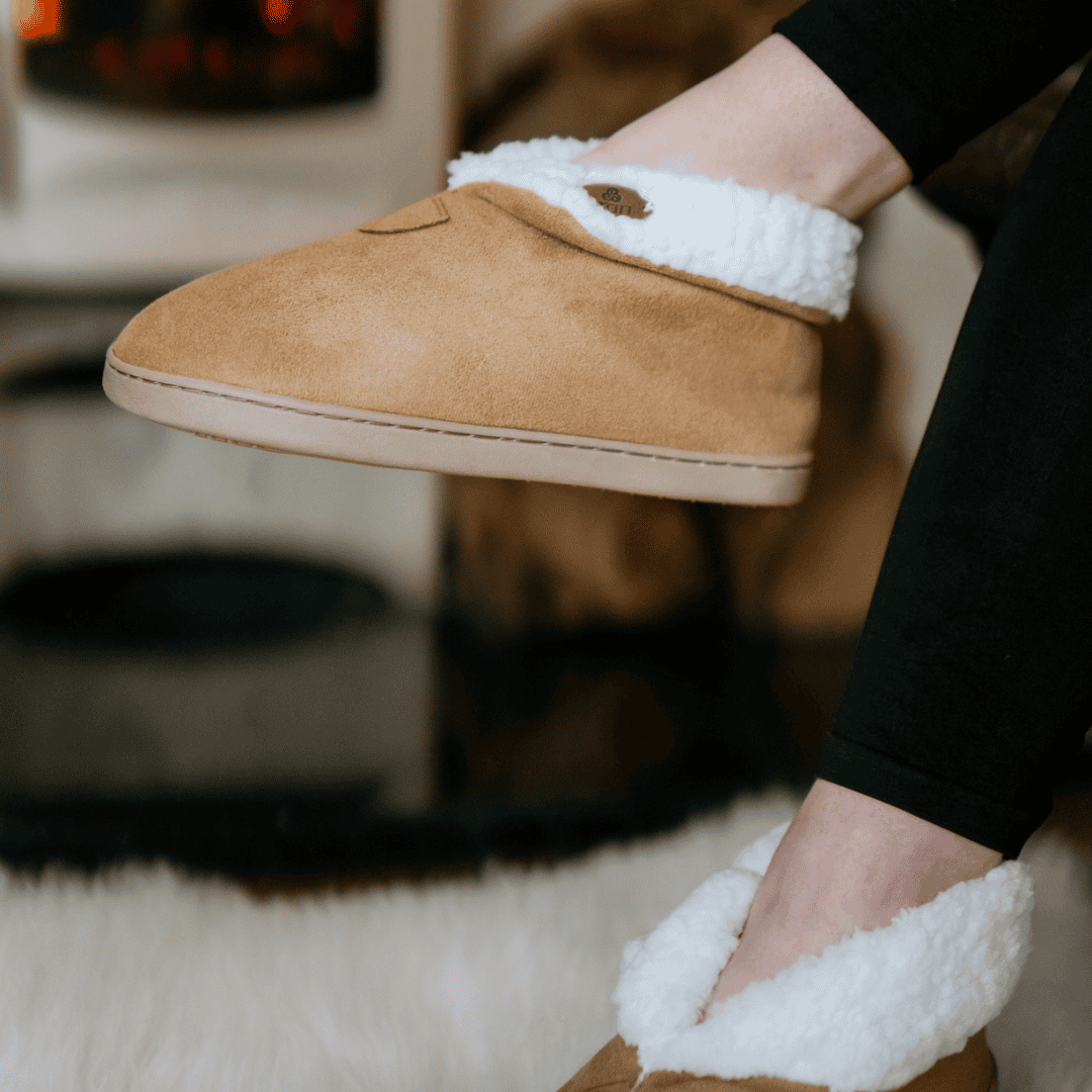 Faux Suede Boot Slippers