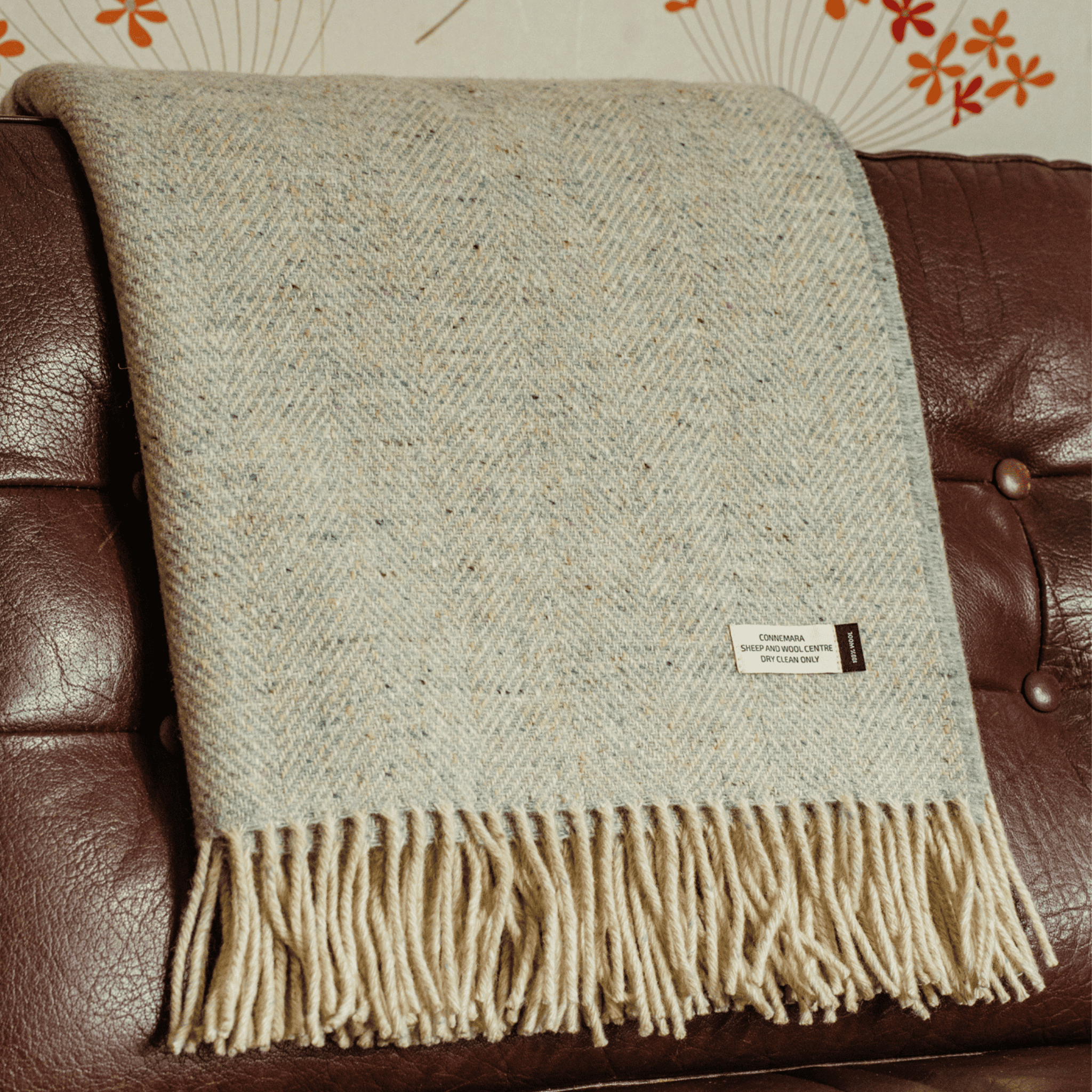 Connemara Handloomed Merino Wool Blanket - Mist