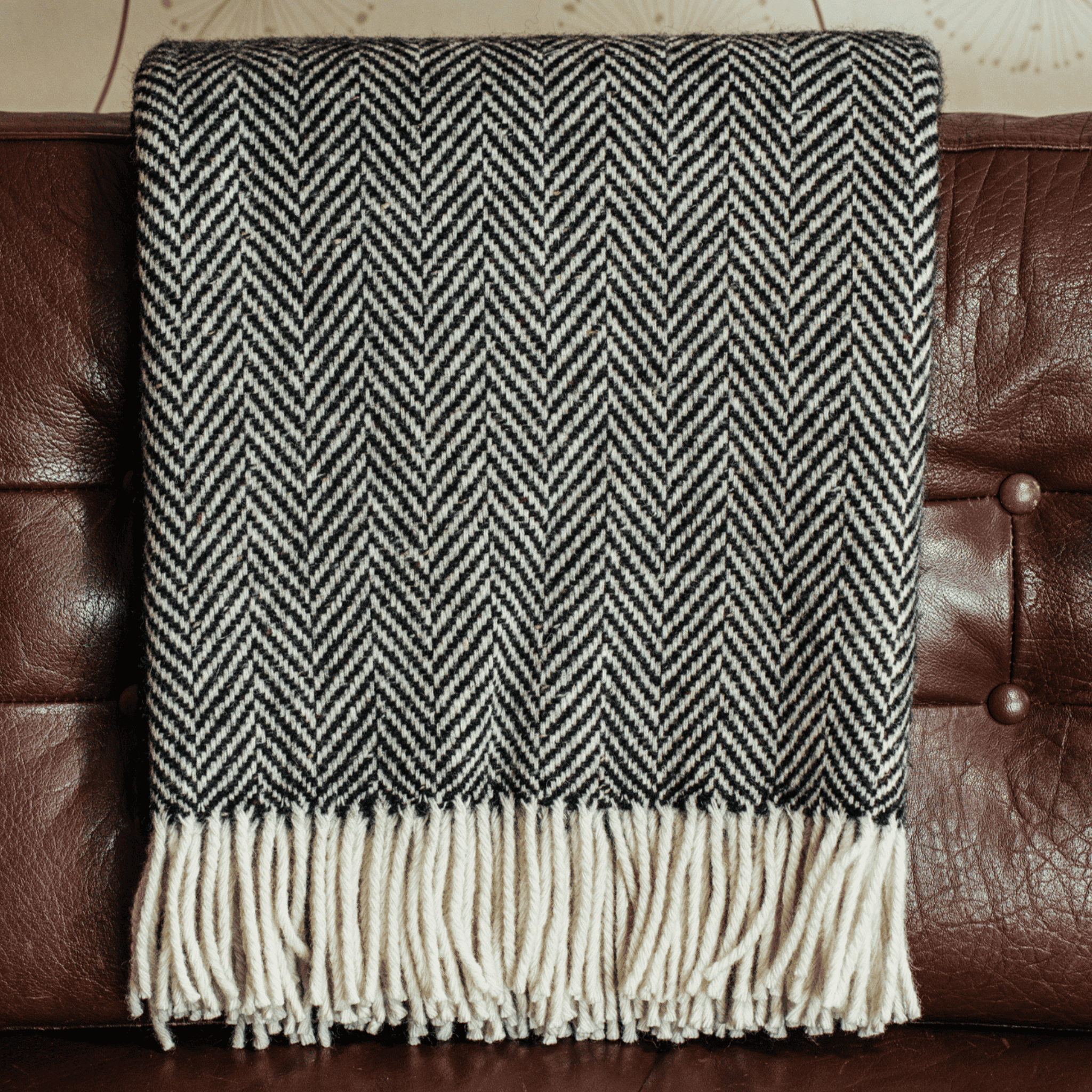 Connemara Handloomed Wool Blanket - Midnight