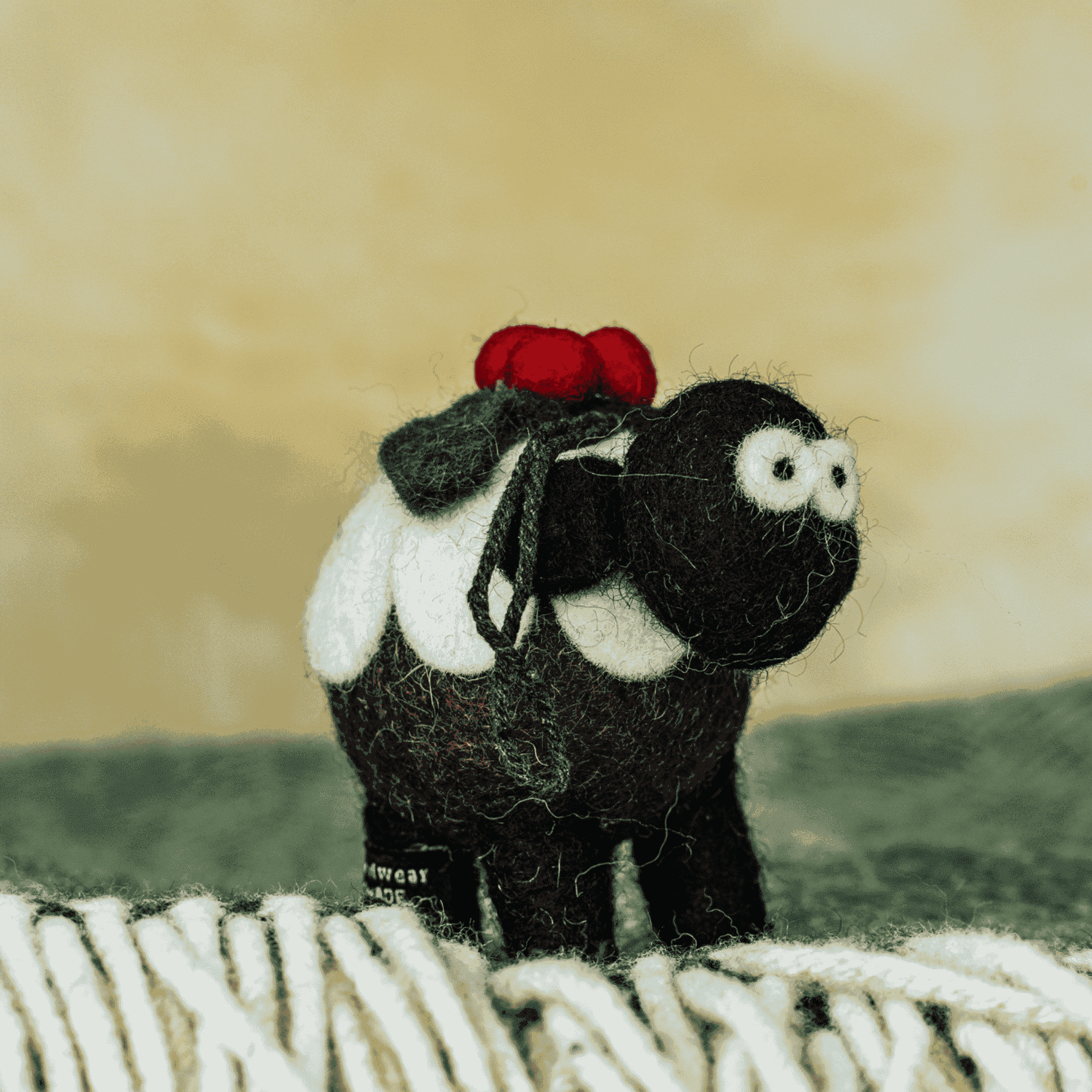Felted Christmas Pudding Sheep Collectable