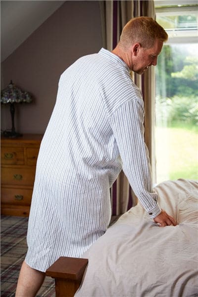 Night Shirt - Blue and Ivory