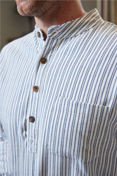 Night Shirt - Blue and Ivory