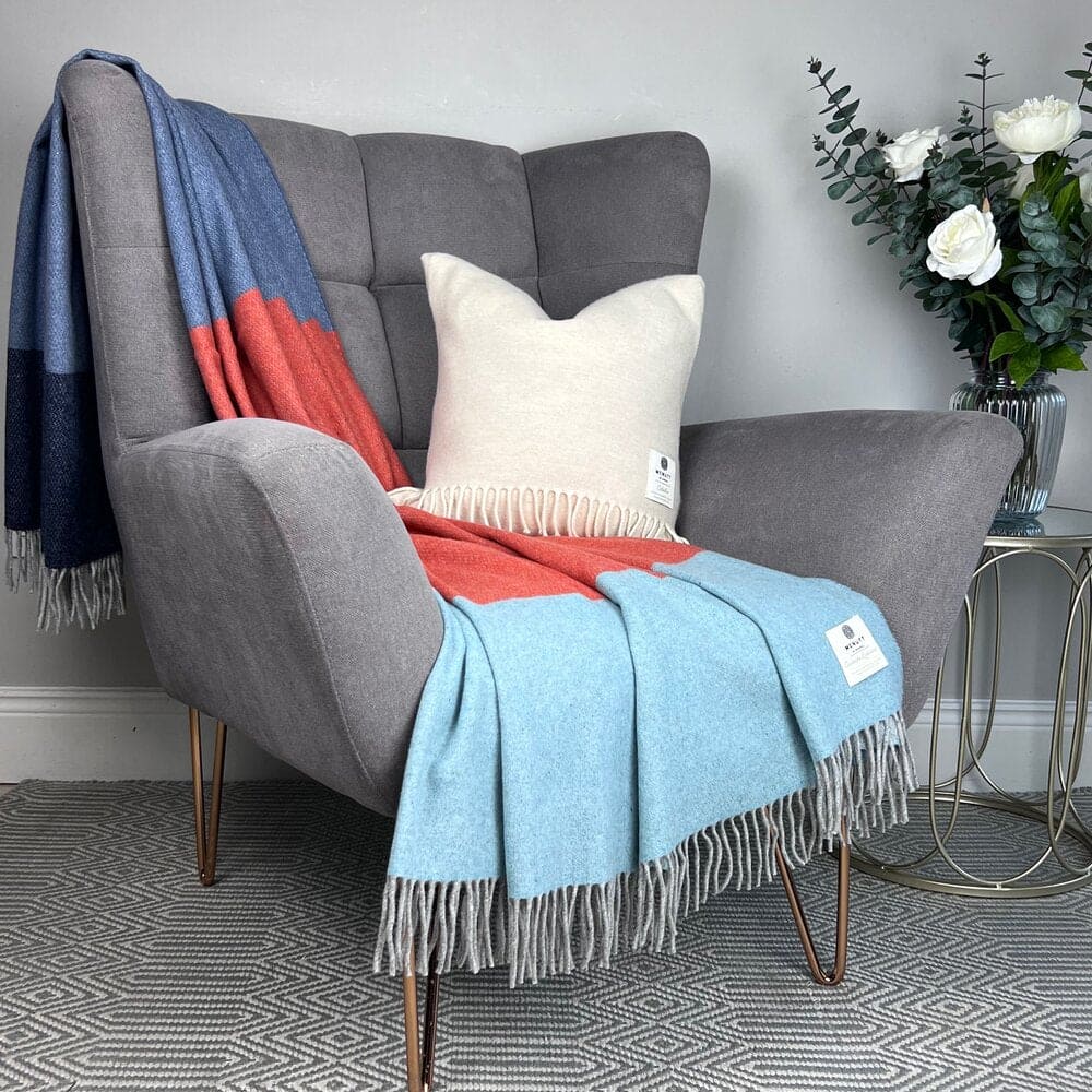 Wool Cashmere Throw - Ocean Sunset