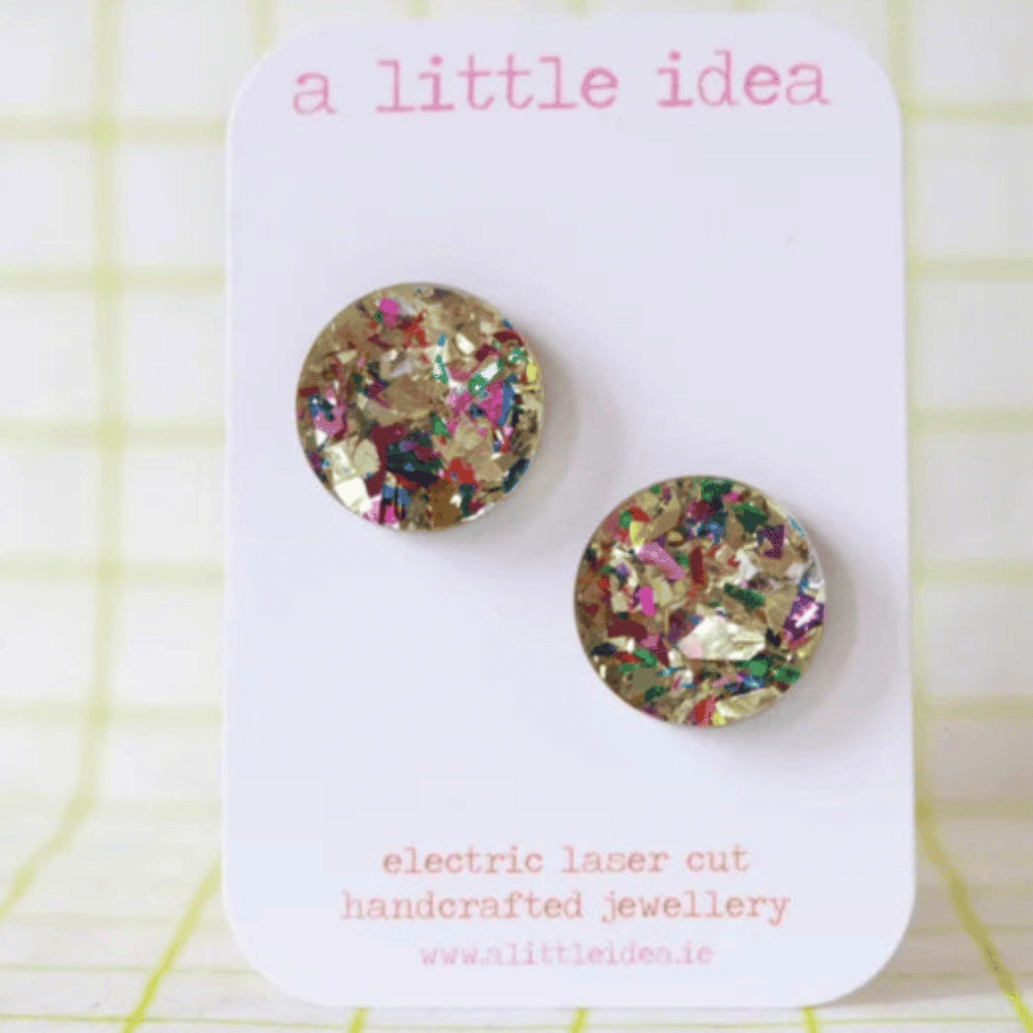 A Little Idea - Sparkle Studs in Gold Fleck