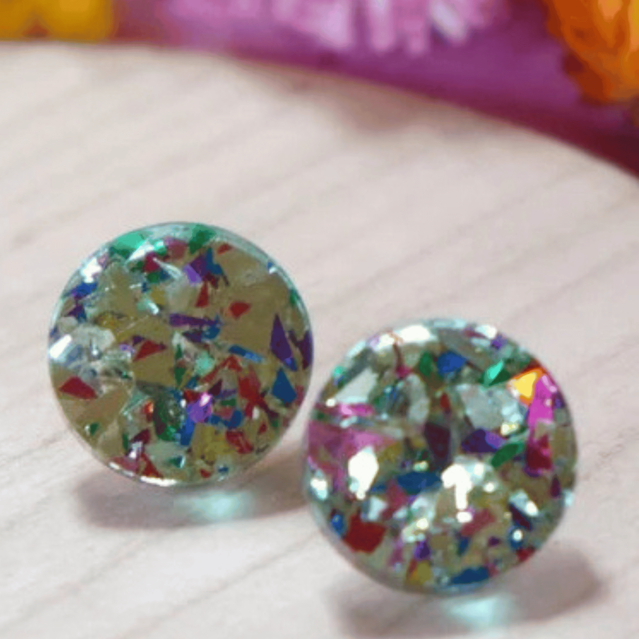 A Little Idea - Sparkle Studs in Gold Fleck