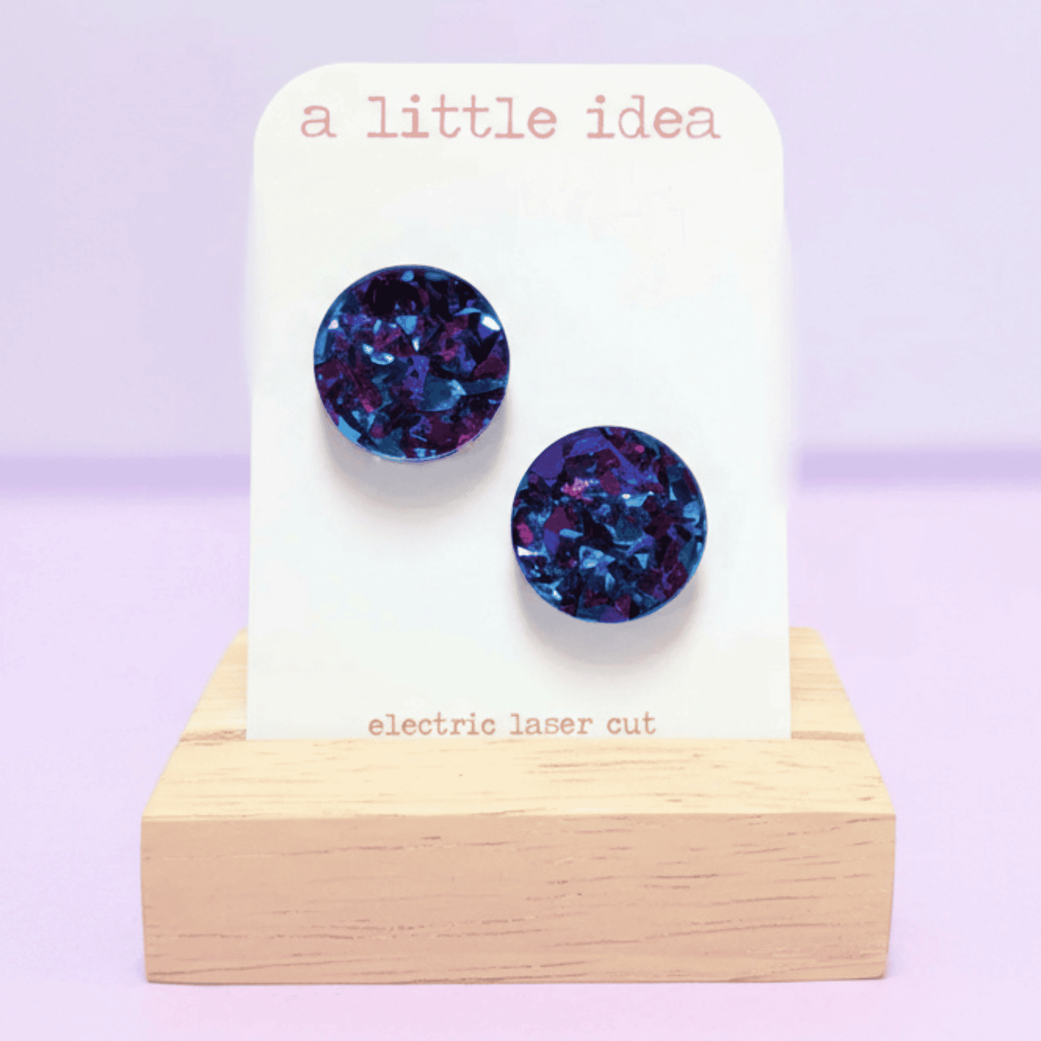 A Little Idea - Sparkle Studs in Blue and Purple
