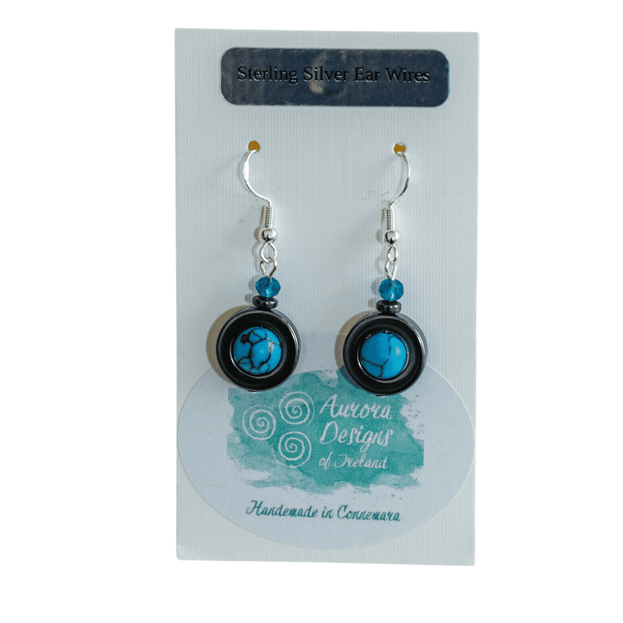 Aurora Design Earrings - Marbled Blue Donut