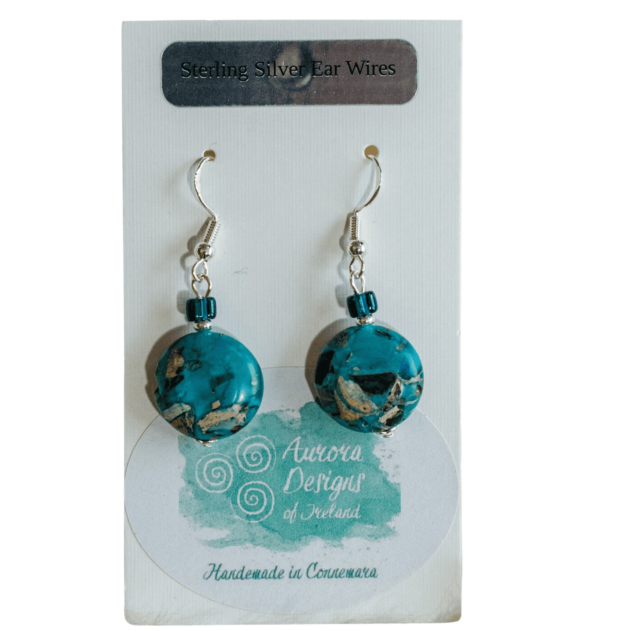 Aurora Design Earrings - Mosaic Stone, Blue