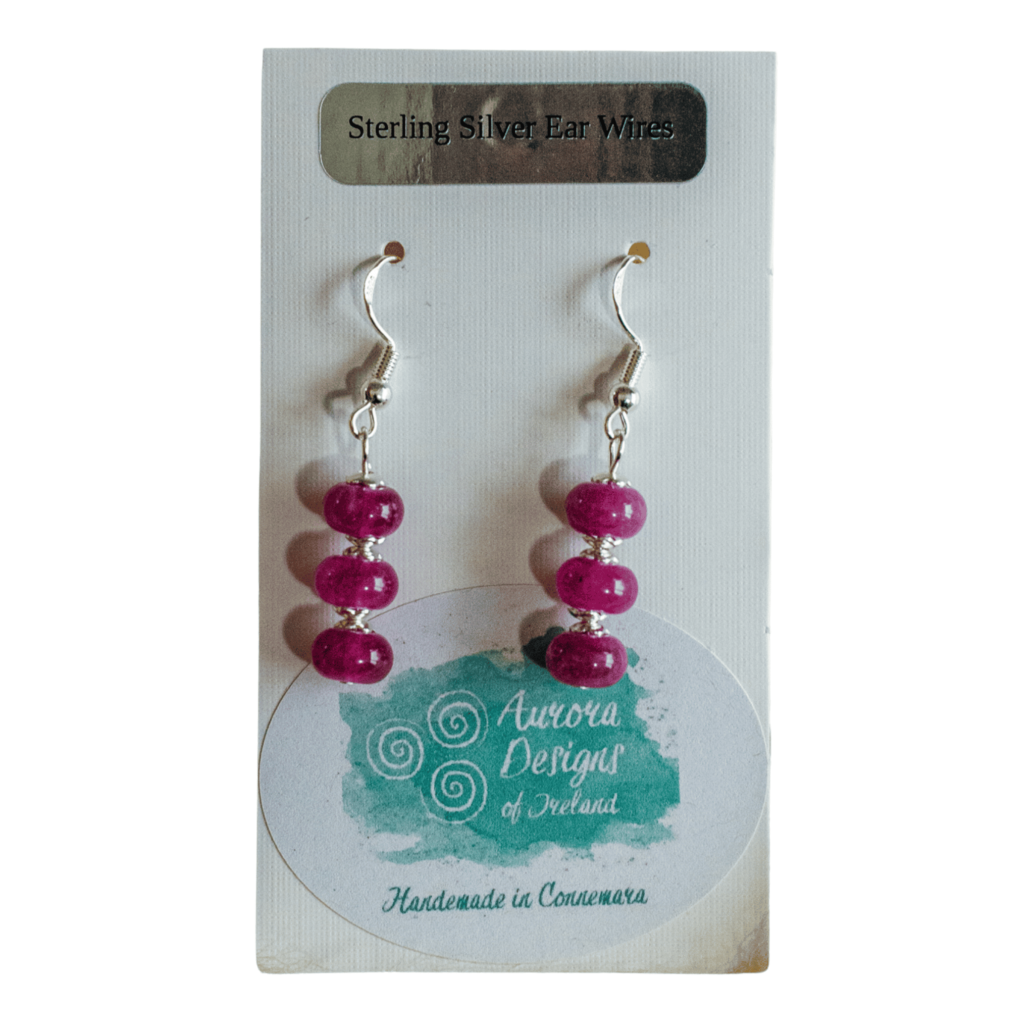 Aurora Design Earrings - Triple Stone Pink