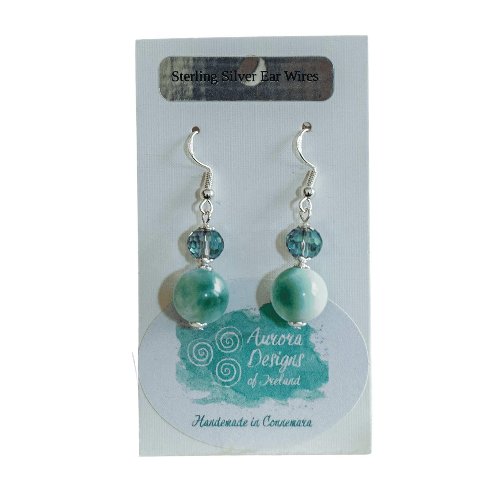 Aurora Design Earrings - Marbled Green