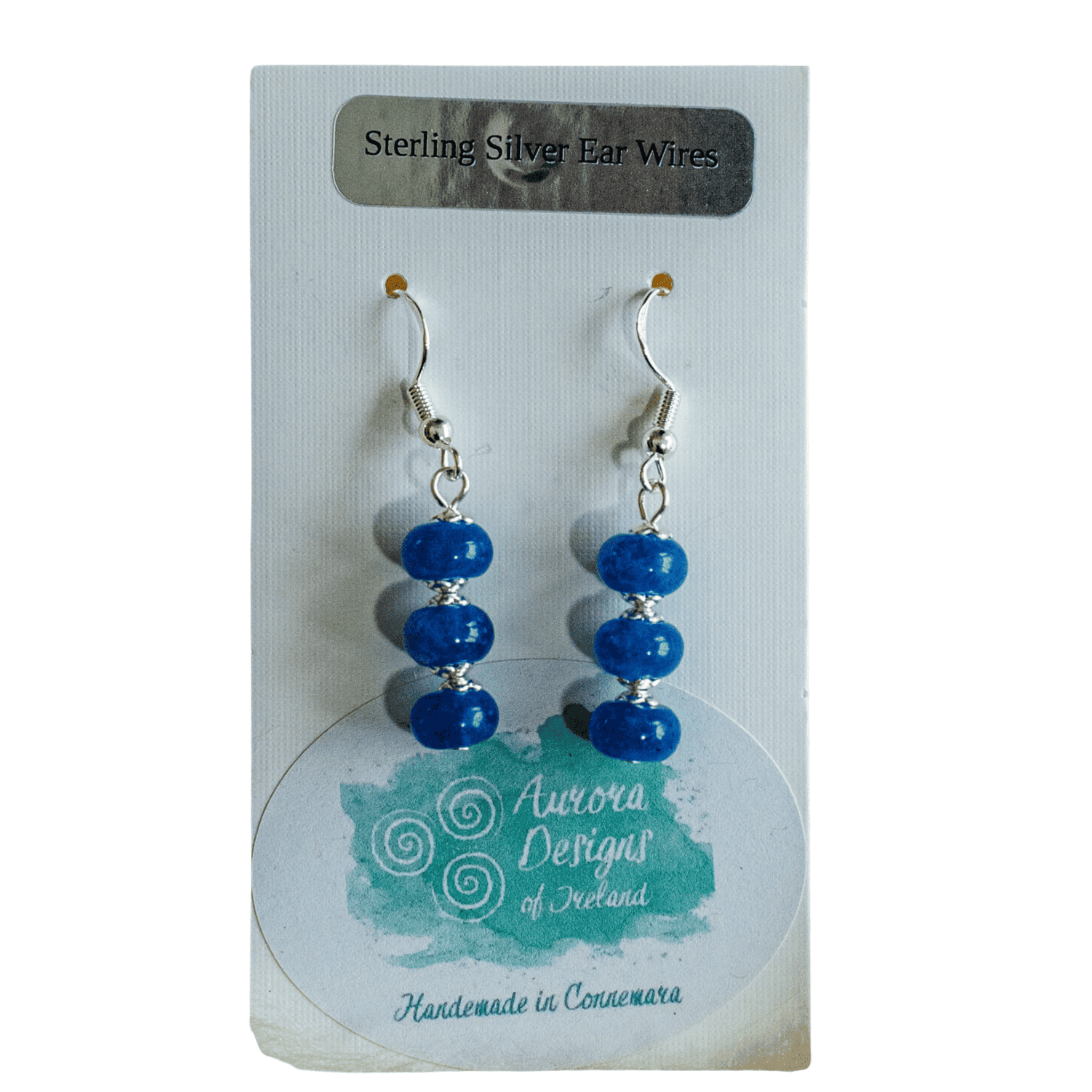 Aurora Design Earrings - Triple Stone Blue