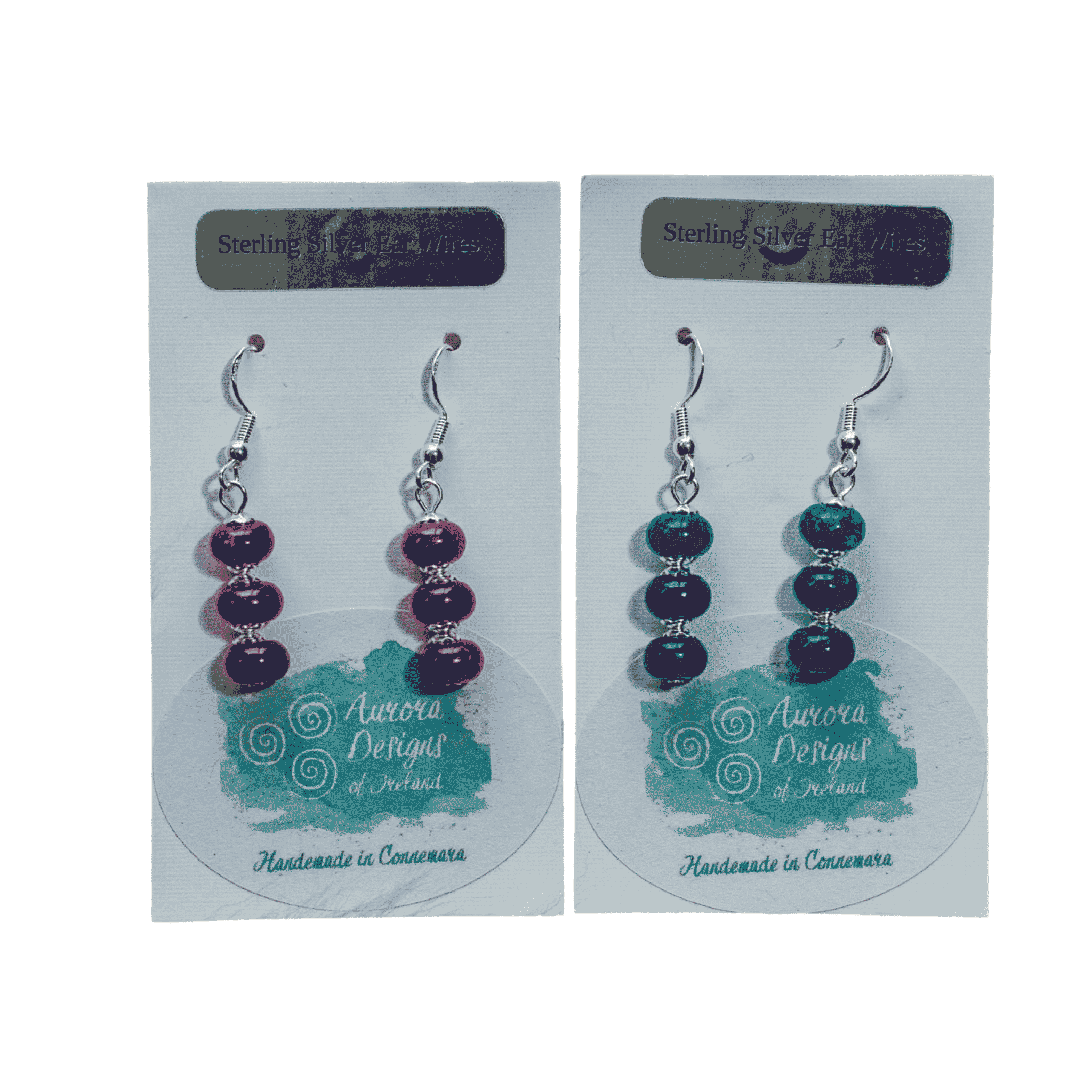 Aurora Design Earrings - Triple Stone Pink