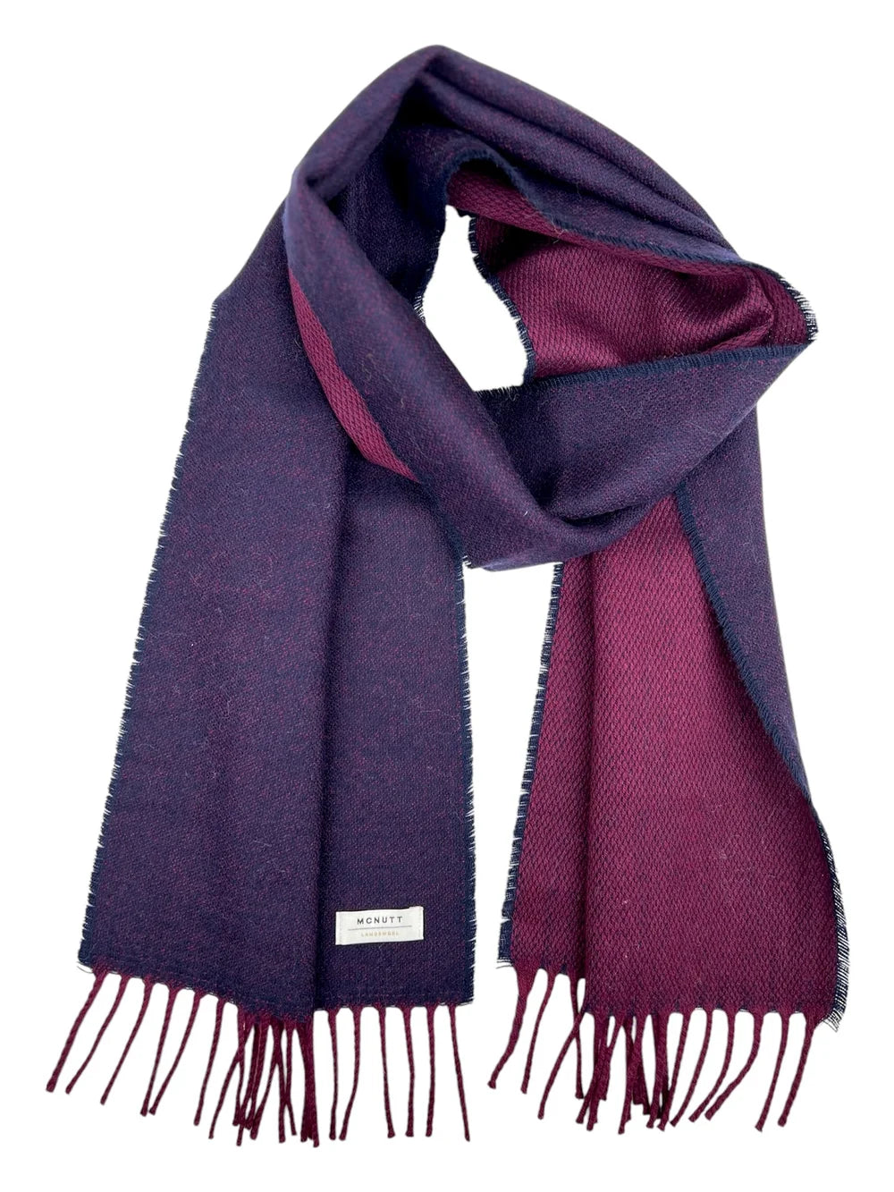 Lambswool Scarf - Burgandy and Navy Reversable