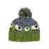 Sheep Bobble Hat with Cable Band in Green and Blue