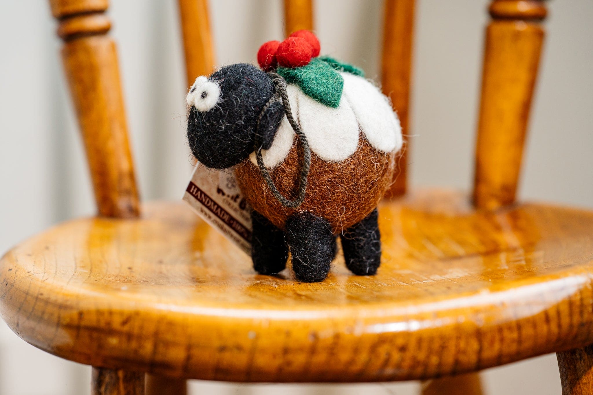 Felted Christmas Pudding Sheep Collectable