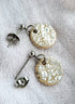 Dúil Dainty Dangle Earrings - Beige and Silver