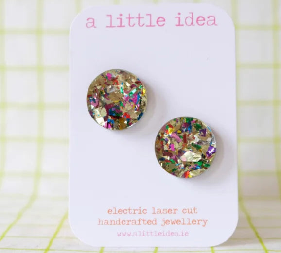 A Little Idea - Sparkle Studs in Gold Fleck