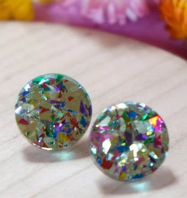 A Little Idea - Sparkle Studs in Gold Fleck