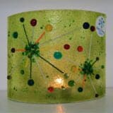 Glass Fireworks Candle Sconce - Green