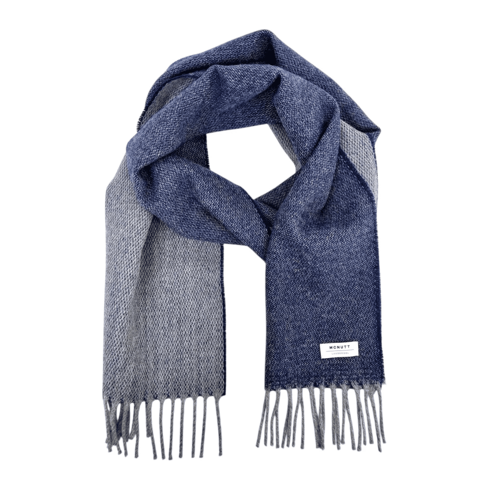 Lambswool Scarf - Grey and Navy Reversable