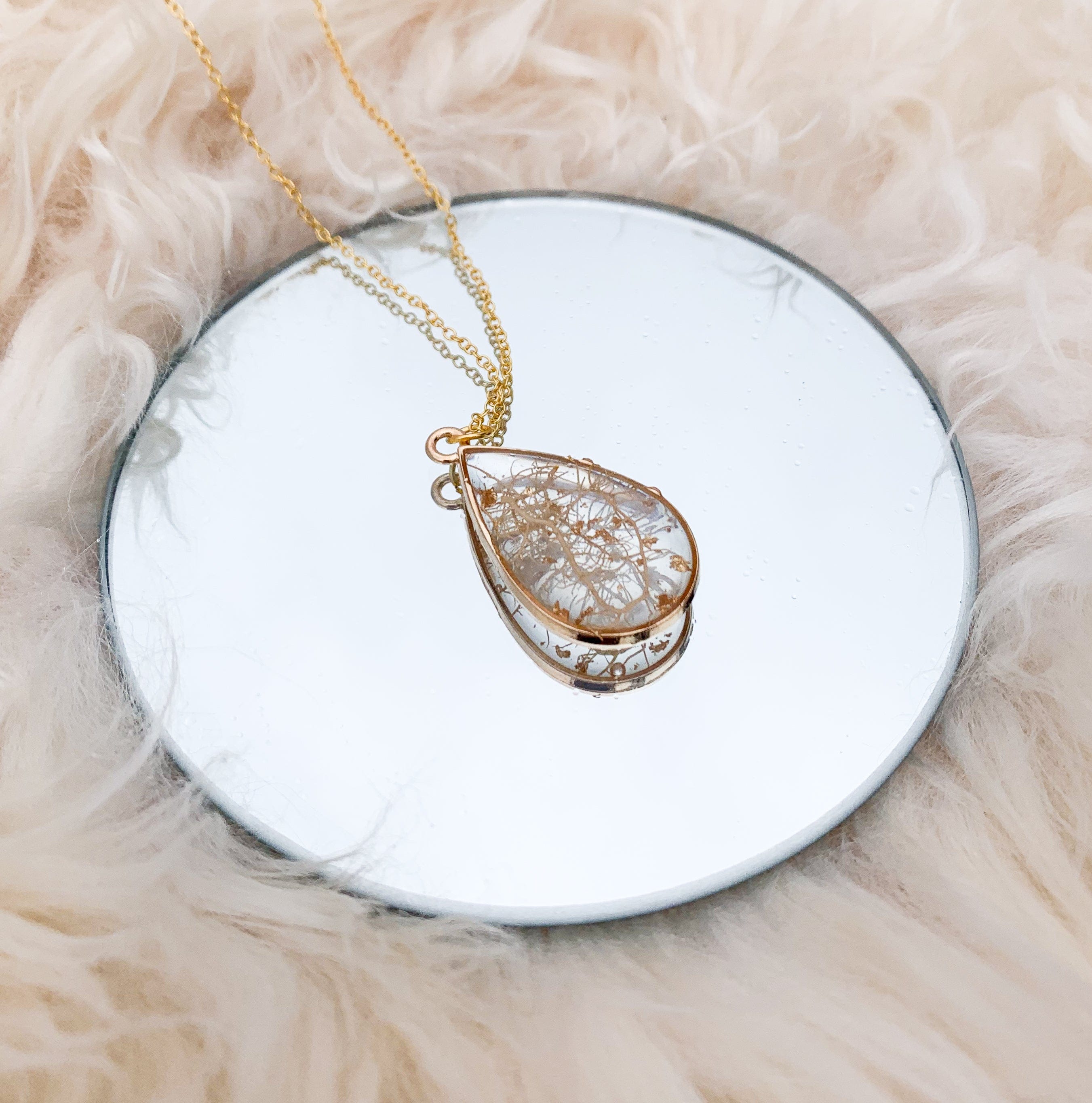 Planted By the Water Necklace - Gold Lichen