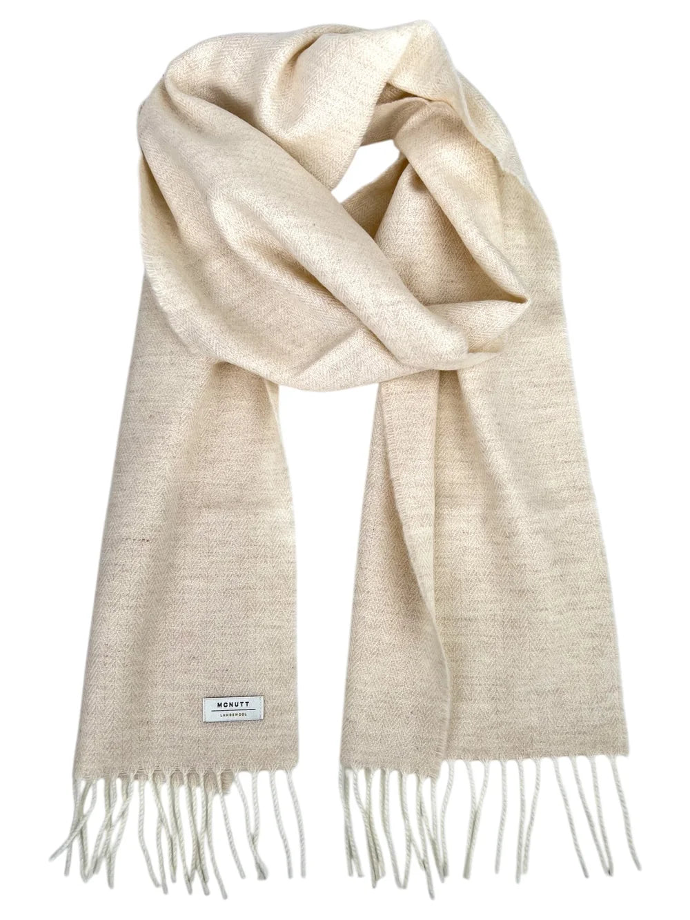 Lambswool Scarf - Linen Herringbone