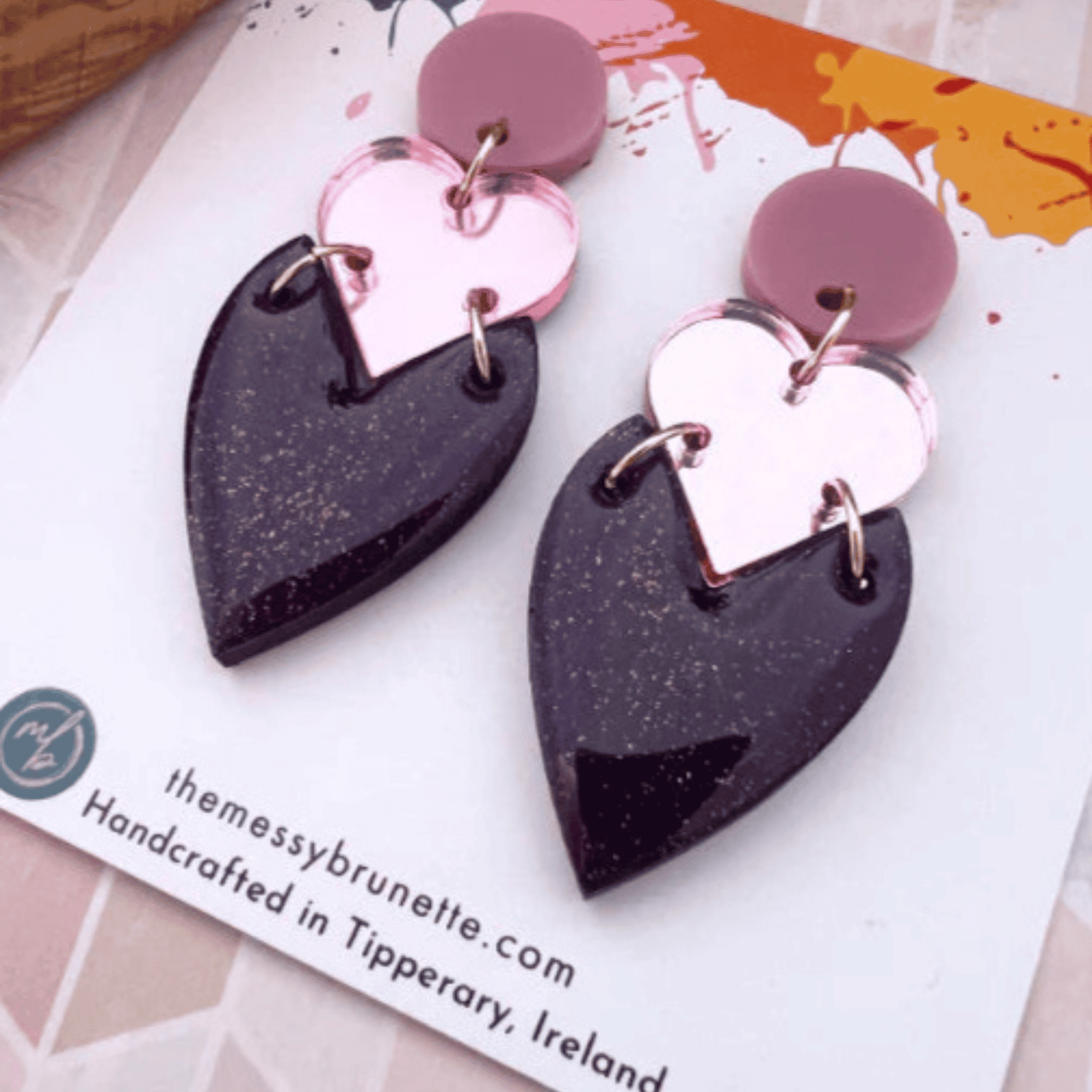 The Messy Brunette - Stacked Hearts Earrings