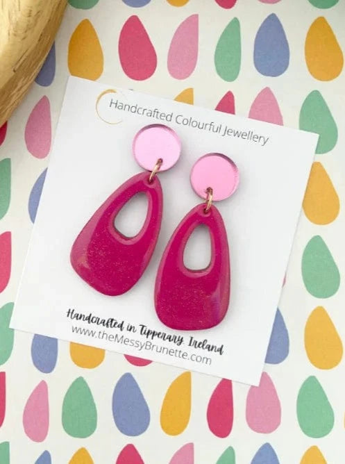 The Messy Brunette - Pop Drop Pink Earrings