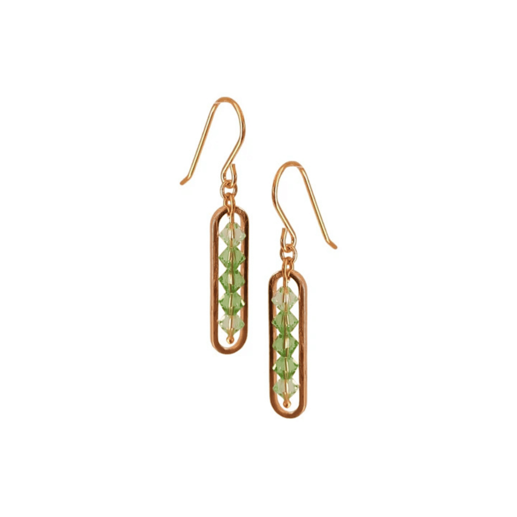 Melanie Hand Earrings - Art Deco Green Crystal Drop Earrings