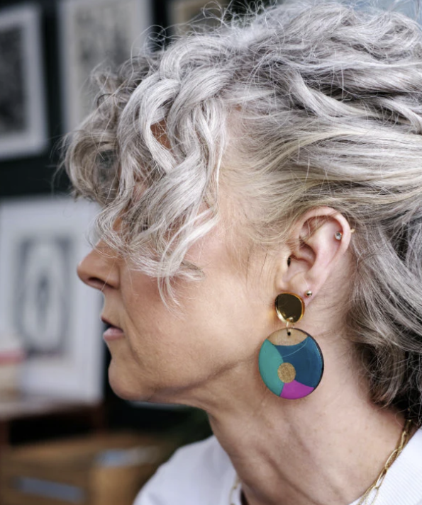 The Messy Brunette - Colorful Bubble Earrings in Greens and Pink