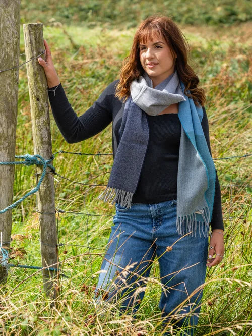 Lambswool Scarf - Marine Stripe