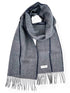 Lambswool Scarf - Navy and Grey Herringbone